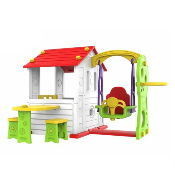 ACTIVITY PLAYHOUSE WITH SWING TABEL CHAIR & BASKETBALL CHD-531